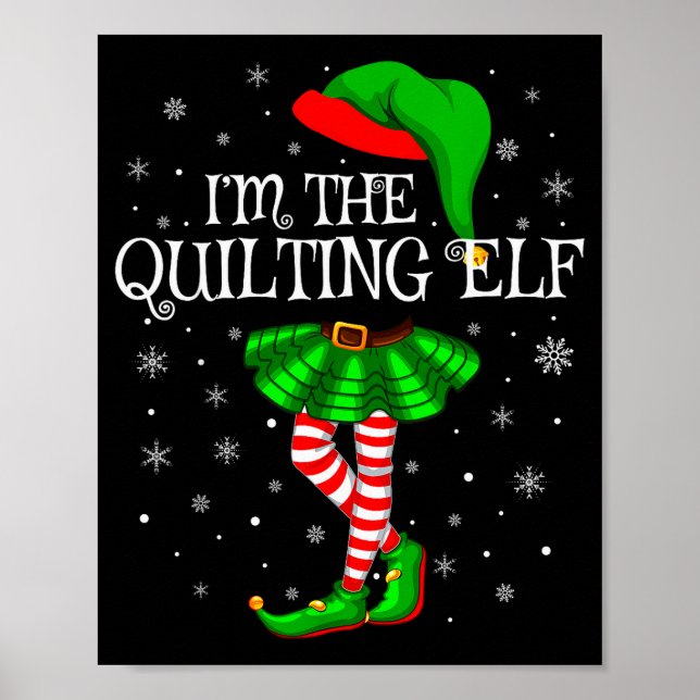 Póster Family Matching Women Girls I'm The Quilting Elf C (Frente)