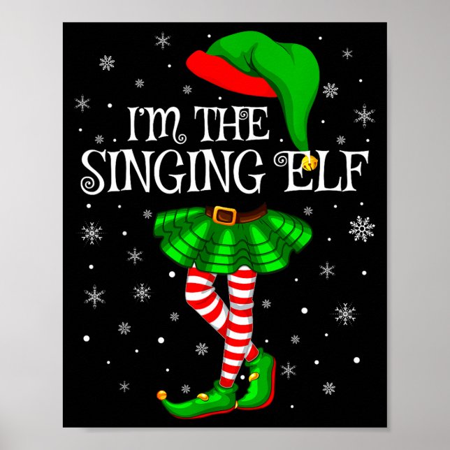 Póster Family Matching Women Girls I'm The Singing Elf Ch (Frente)