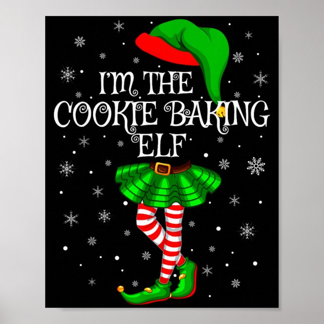 Póster Family Matching Women Girls The Cookie Baking Elf  (Frente)