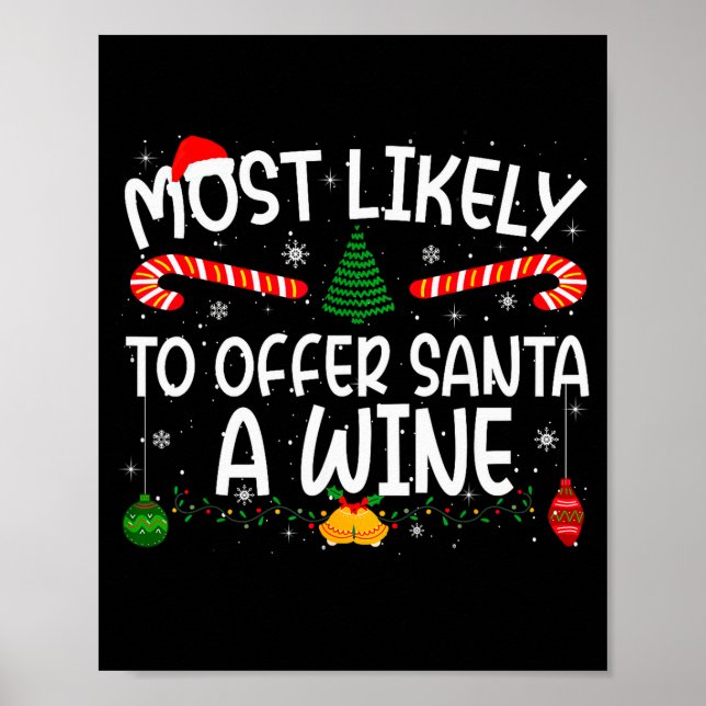 Póster Family Matching Xmas Most Likely To Offer Santa A  (Frente)