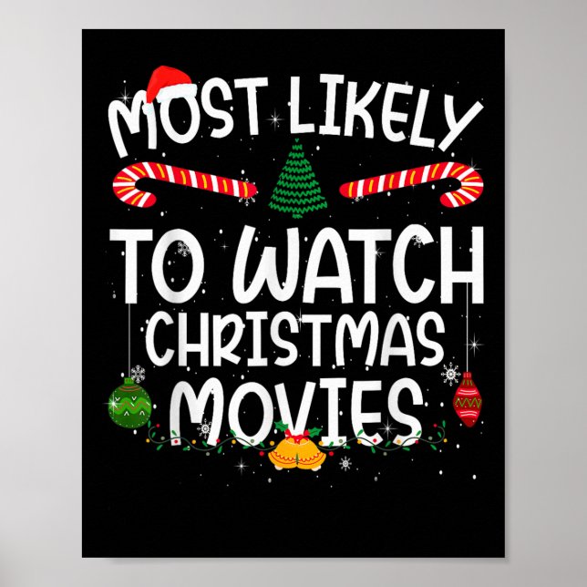 Póster Family Matching Xmas Most Likely To Watch Christma (Frente)