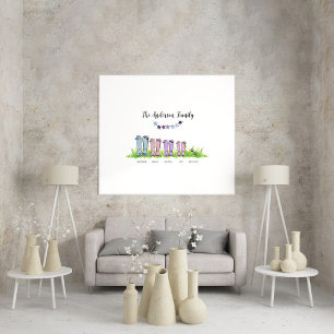 Póster Family rain boot personalised elegant gift