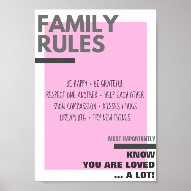 Póster Family Rules (Frente)