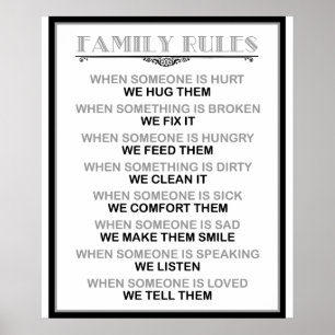Póster Family Rules print or poster