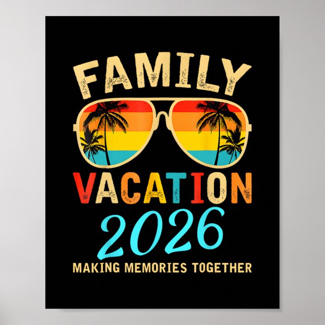 Póster Family Vacation 2026 Beach Matching Summer Vacatio (Frente)