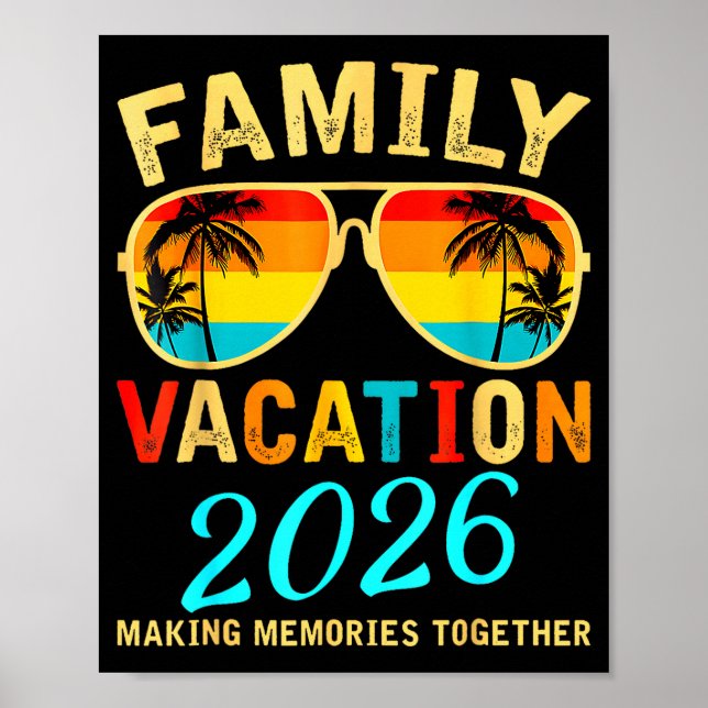 Póster Family Vacation 2026 Beach Matching Summer Vacatio (Frente)