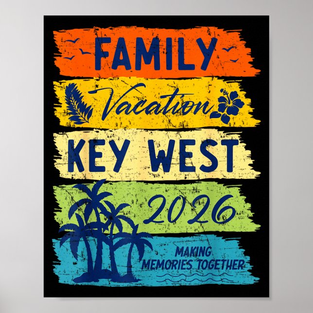Póster Family Vacation 2026 Key West Matching Summer Vaca (Frente)