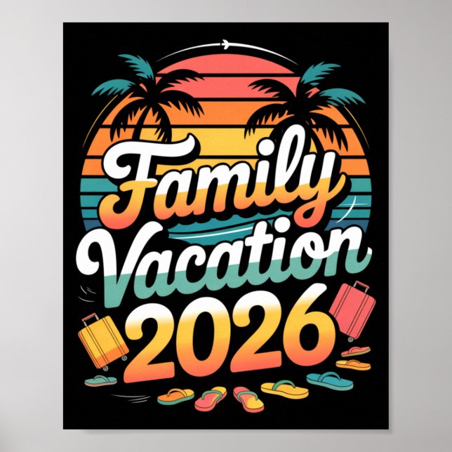 Póster Family Vacation 2026 Sunset Travel Crew Long Sleev (Frente)