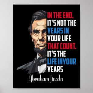 Póster Famosa Abraham Lincoln Cita Inspiradora W Civil