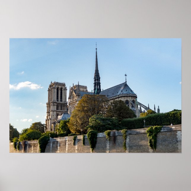 Póster Famosa Catedral de Notre Dame de París - Francia (Frente)
