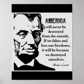 Póster Famosa cita patriótica de Lincoln