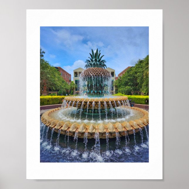 Póster Famosa fuente de piña en Charleston, poster del SC (Frente)