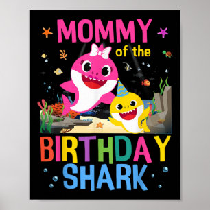 Póster Famosa Mami De La Familia De Cumpleaños Tiburón Ni