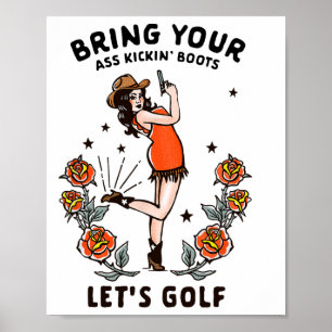 Póster Famosa mujer de golf de la mujer de la tetera de g