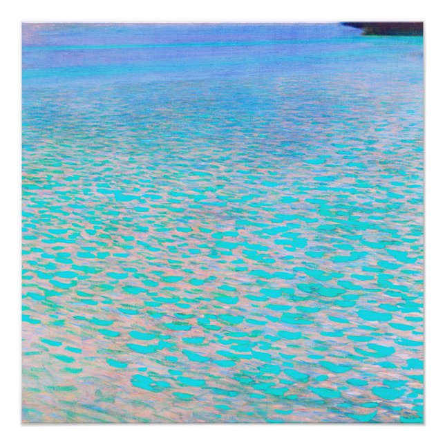 Póster Famosa pintura de Gustav Klimt en Attersee. (Anverso)