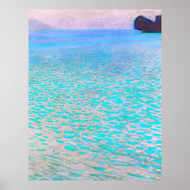 Póster Famosa pintura de Gustav Klimt en Attersee. (Frente)