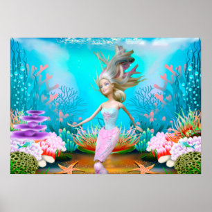 Póster Famosa sirena