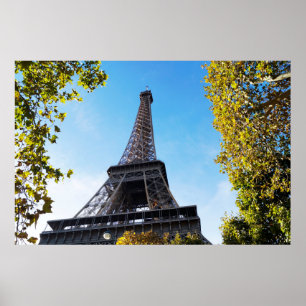 Póster Famosa Torre Eiffel en París, Francia