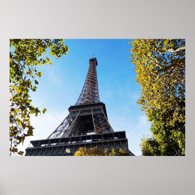 Póster Famosa Torre Eiffel en París, Francia (Frente)