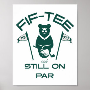 Póster Famoso 50 cumpleaños Golf Vintage 1975 Golf Lover