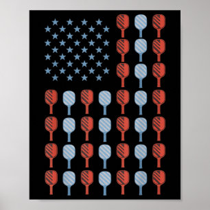 Póster Famoso Baloncesto Bandera Estadounidense Hombres M