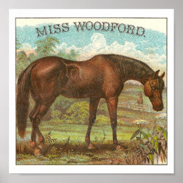 Póster Famoso caballo de carreras vintage de Miss Woodfor