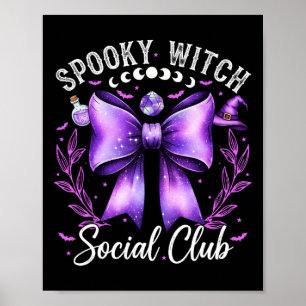 Póster Famoso club social de brujas Coquette Funny Hallow