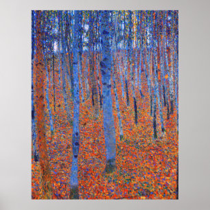 Póster Famoso cuadro de Gustav Klimt's Beech Grove