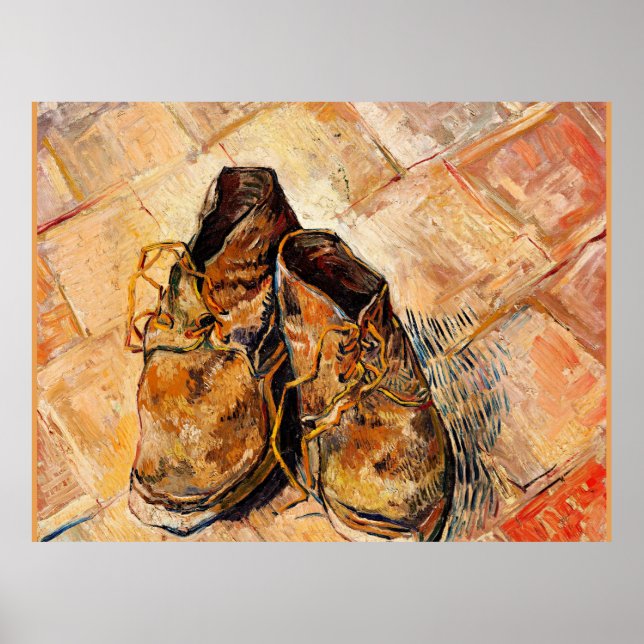Póster Famoso cuadro de Van Gogh, Zapatos, (Frente)
