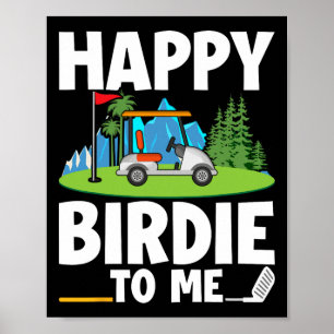Póster Famoso cumpleaños de golf Happy Birdie Golfer Kids