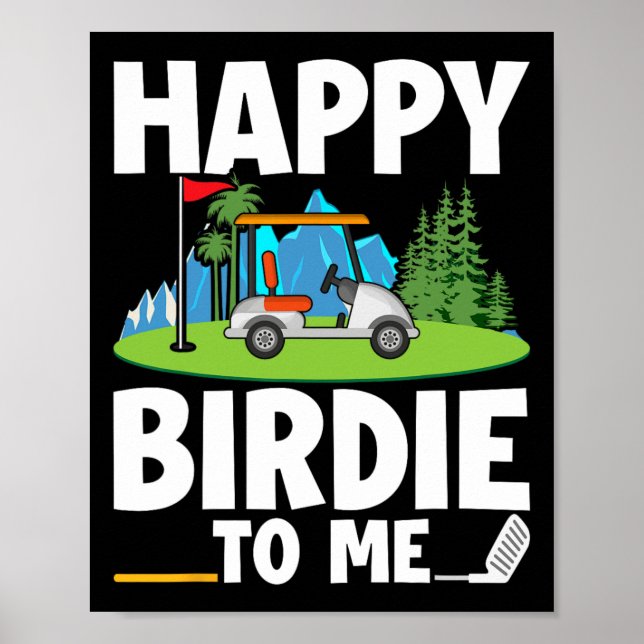 Póster Famoso cumpleaños de golf Happy Birdie Golfer Kids (Frente)