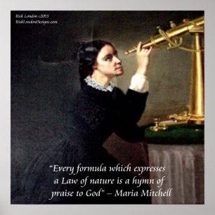 Póster famoso de Maria Mitchell con la cita "Natur