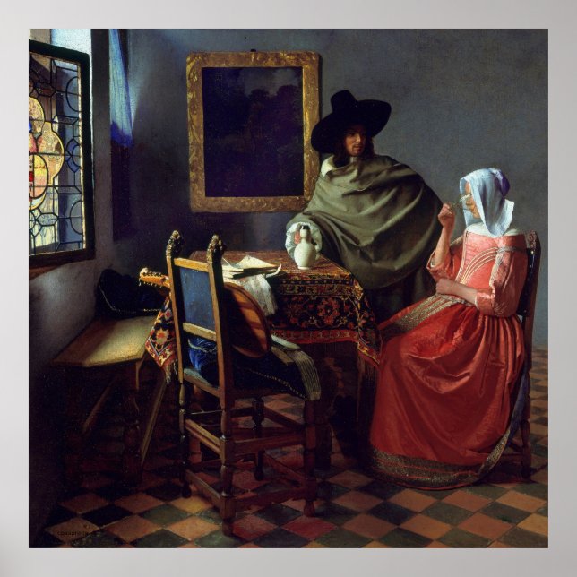Póster Famoso dúo Vermeer pintar la cosecha (Frente)