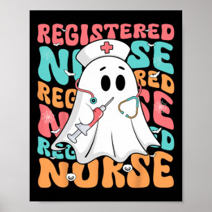 Póster Famoso enfermera inscrita Fantasma Rn Funny Hallow