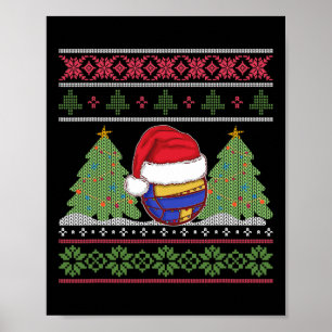 Póster Famoso equipo de voleibol suéter Navidades suéter