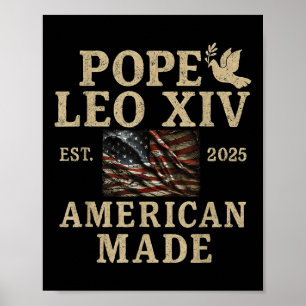 Póster Famoso estadounidense Leo Xiv Est 2025