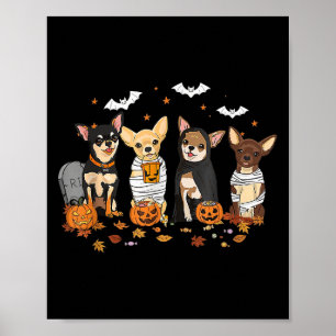 Póster Famoso fantasma Chihuahua Halloween Chihuahua