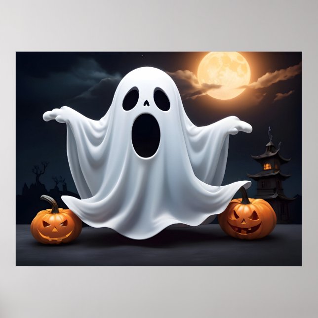 Póster Famoso fantasma de Halloween (Frente)