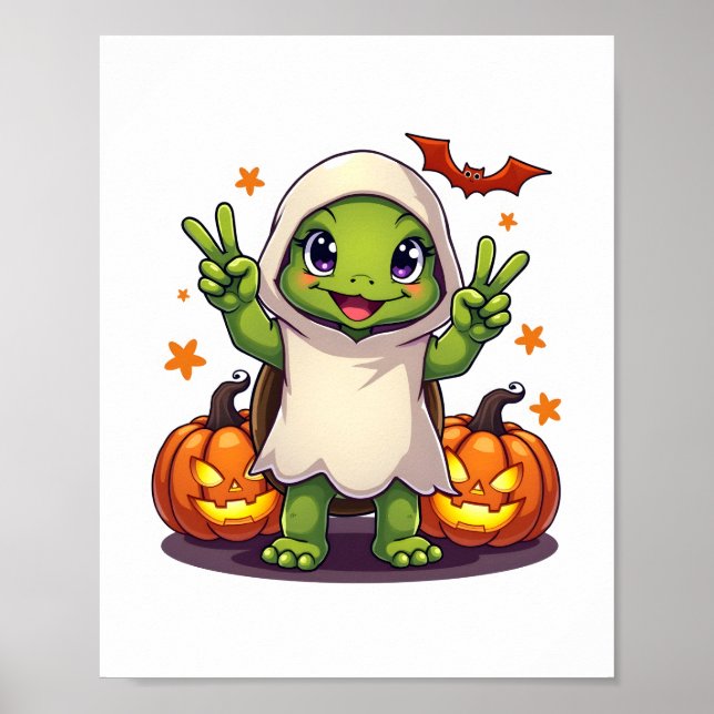 Póster Famoso fantasma de la tortuga Boo Halloween niños  (Frente)