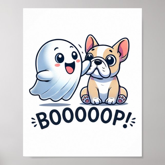 Póster Famoso Fantasma Fantasma Bulldog francés Boop Easy (Frente)