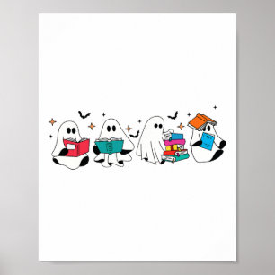 Póster Famoso fantasma leyendo libros de lectura profesor
