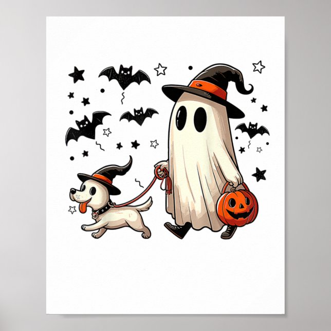 Póster Famoso fantasma Walking Dog Spooky Season Hallowee (Frente)