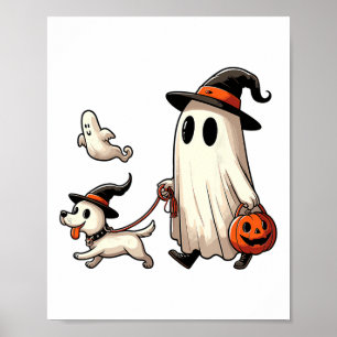 Póster Famoso fantasma Walking Dog Spooky Season Hallowee