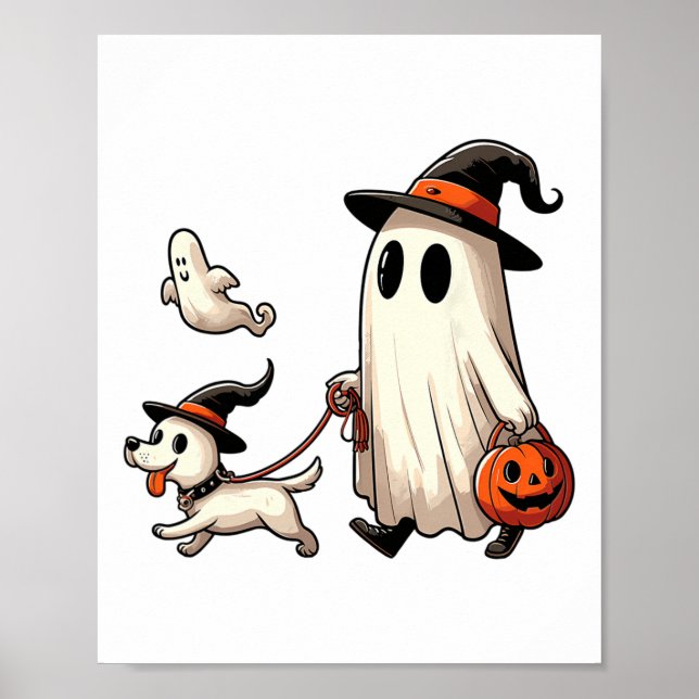 Póster Famoso fantasma Walking Dog Spooky Season Hallowee (Frente)