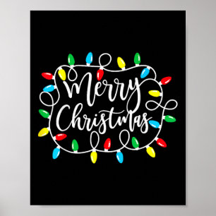 Póster Famoso Feliz Navidad Luces navideñas Familia Hombr
