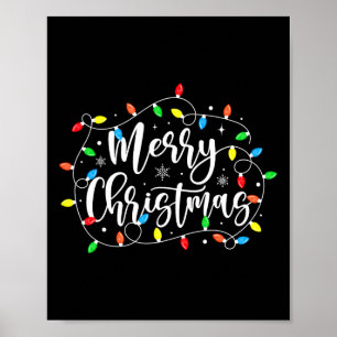 Póster Famoso Feliz Navidad Luces navideñas Familia Hombr