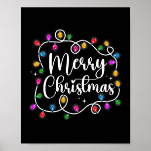Póster Famoso Feliz Navidad Luces navideñas Familia Hombr