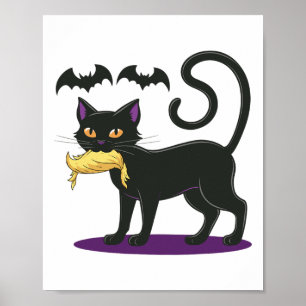 Póster Famoso Gato Halloween Votando Elecciones 2024 En E