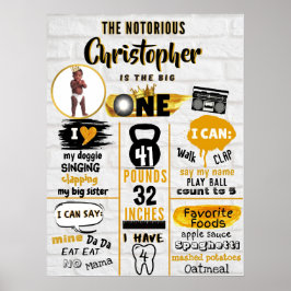 Póster Famoso hito de hip hop primer cumpleaños foto