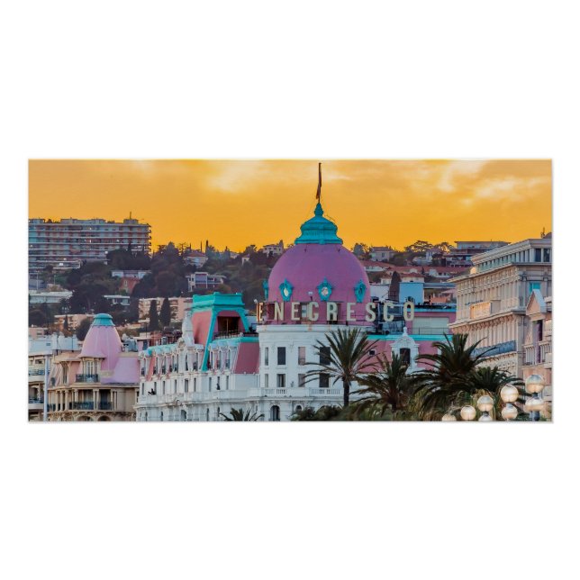 Póster Famoso hotel de lujo Hotel Negresco en Niza Franci (Anverso)